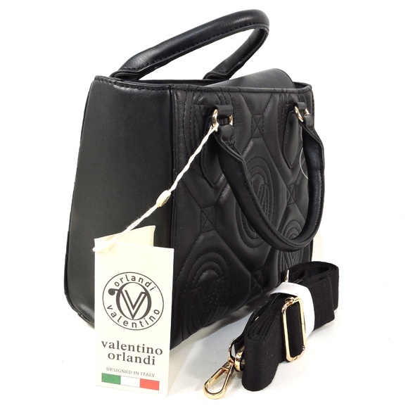 VALENTINO ORLANDI 🇮🇹 WOMEN'S BLACK SOFT LEATHER FASHION BAG